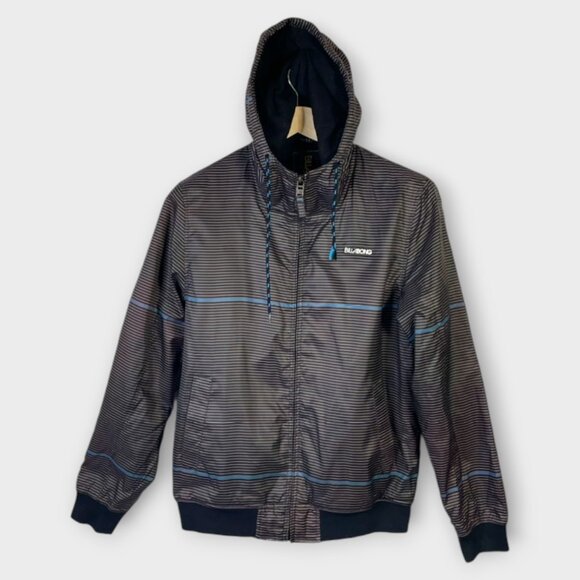 BILLABONG Men's Hooded Full Zip Striped Jacket Coat Medium PLEASE SEE ALL PICS - Picture 1 of 6